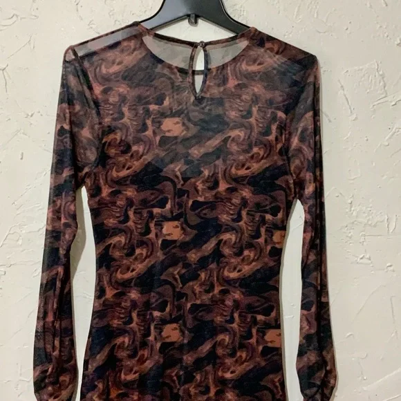 NWT Lost + Wander Contessa Long Sleeve Mesh Midi Dress Sz Large - Picture 11 of 13